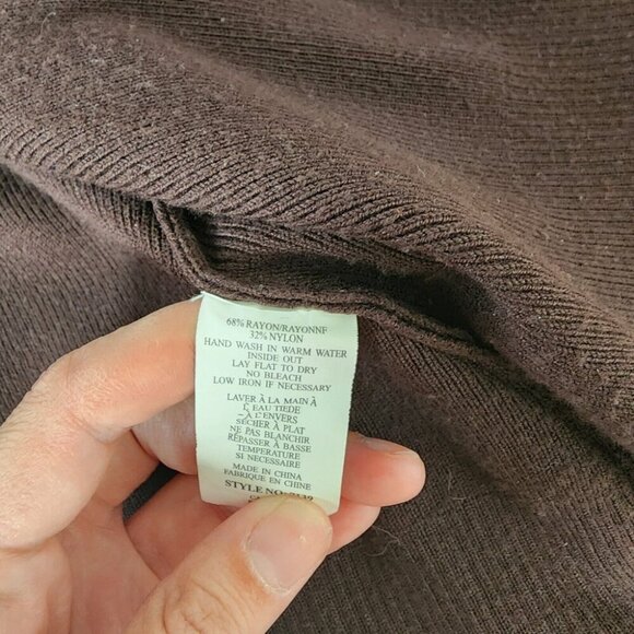 Women's Brown Beaded Cardigan Sweater Goblin Fairy Floral Whimsical 3/4 Sleeve S - Picture 9 of 12